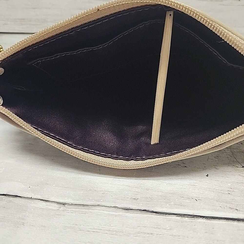 Coach Mia Suede Patent Leather Signature C Patchwork Neutral Colors Wristlet - Picture 3 of 8